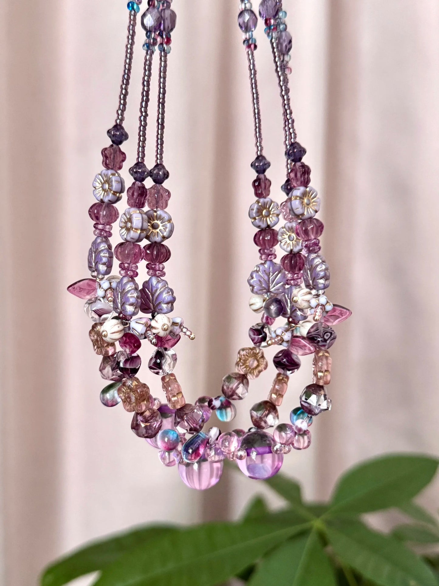 The Wisteria Reverie — Czech Glass Beaded Necklace