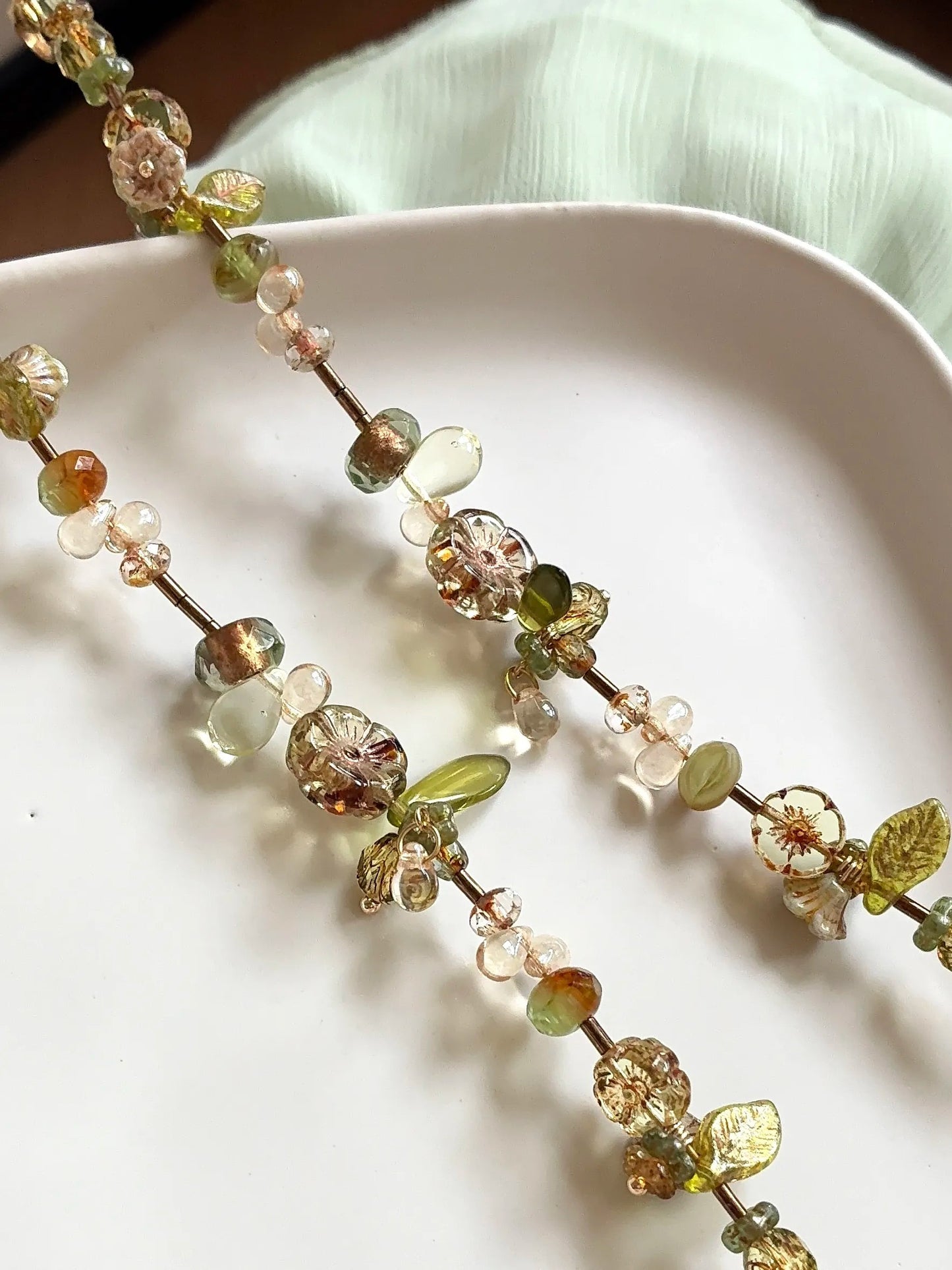 The Garden Held Its Breath — Floral Beaded Bracelet
