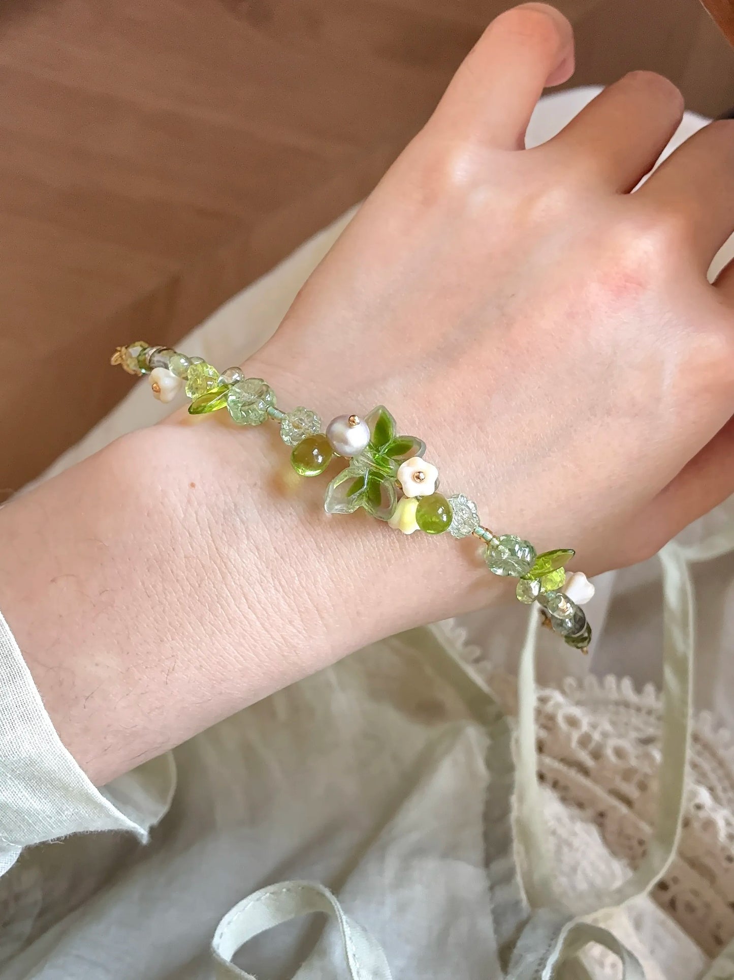 Where the Moss Remembers — Earthy Beaded Bracelet