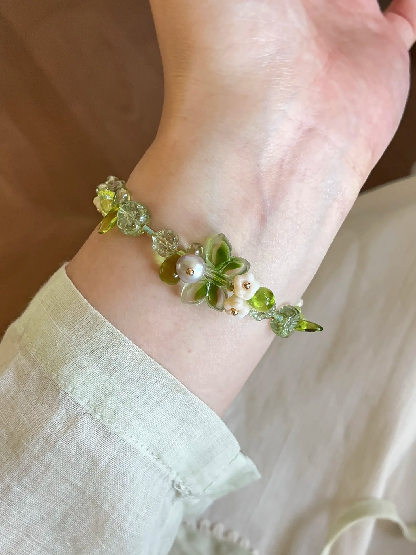 Where the Moss Remembers — Earthy Beaded Bracelet