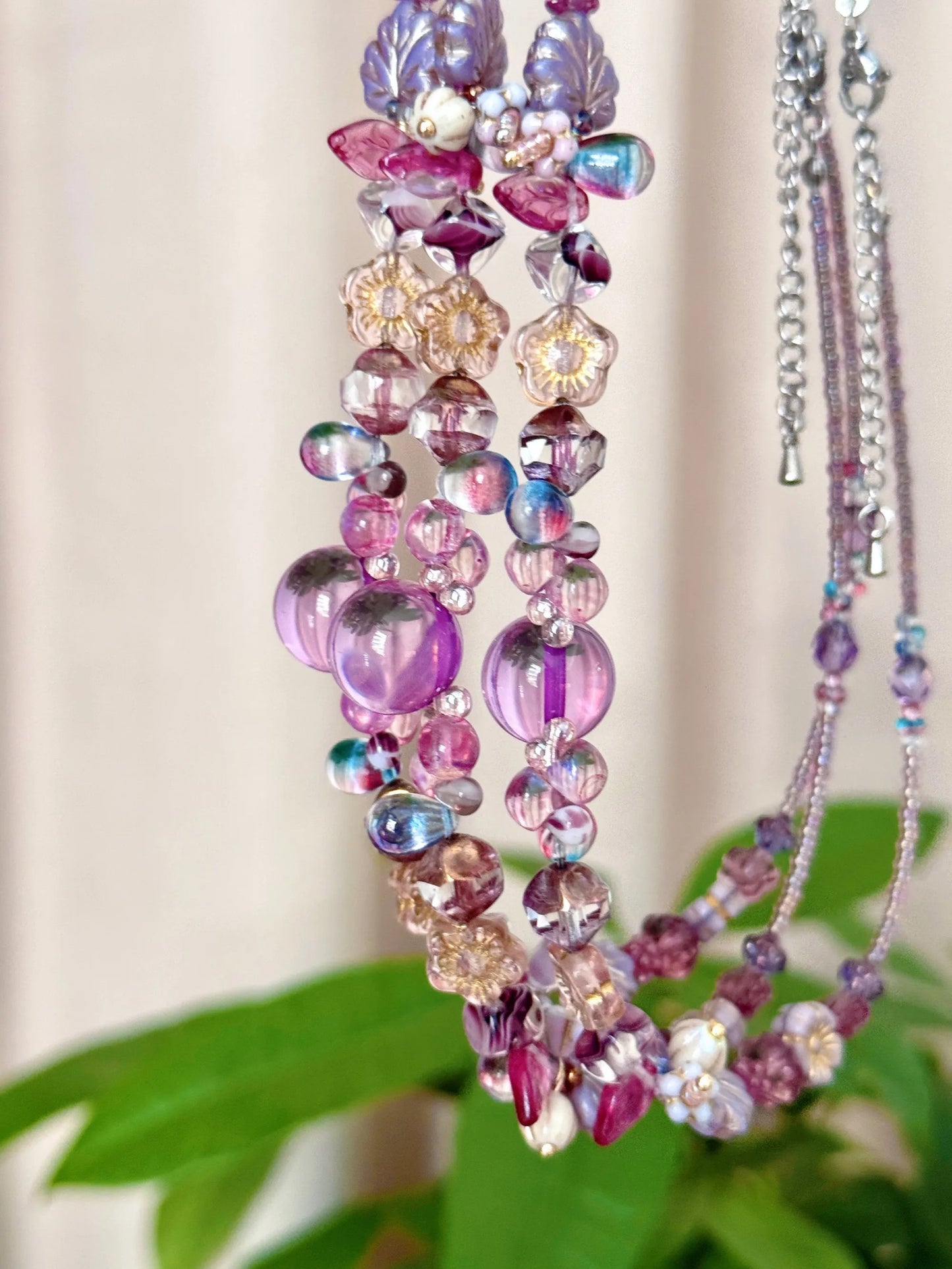 The Wisteria Reverie — Czech Glass Beaded Necklace