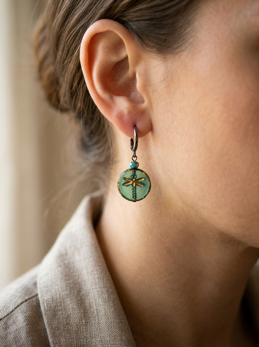 The Garden Versatility Set - Interchangeable Glass Charms with Tarnish-Free Hoops