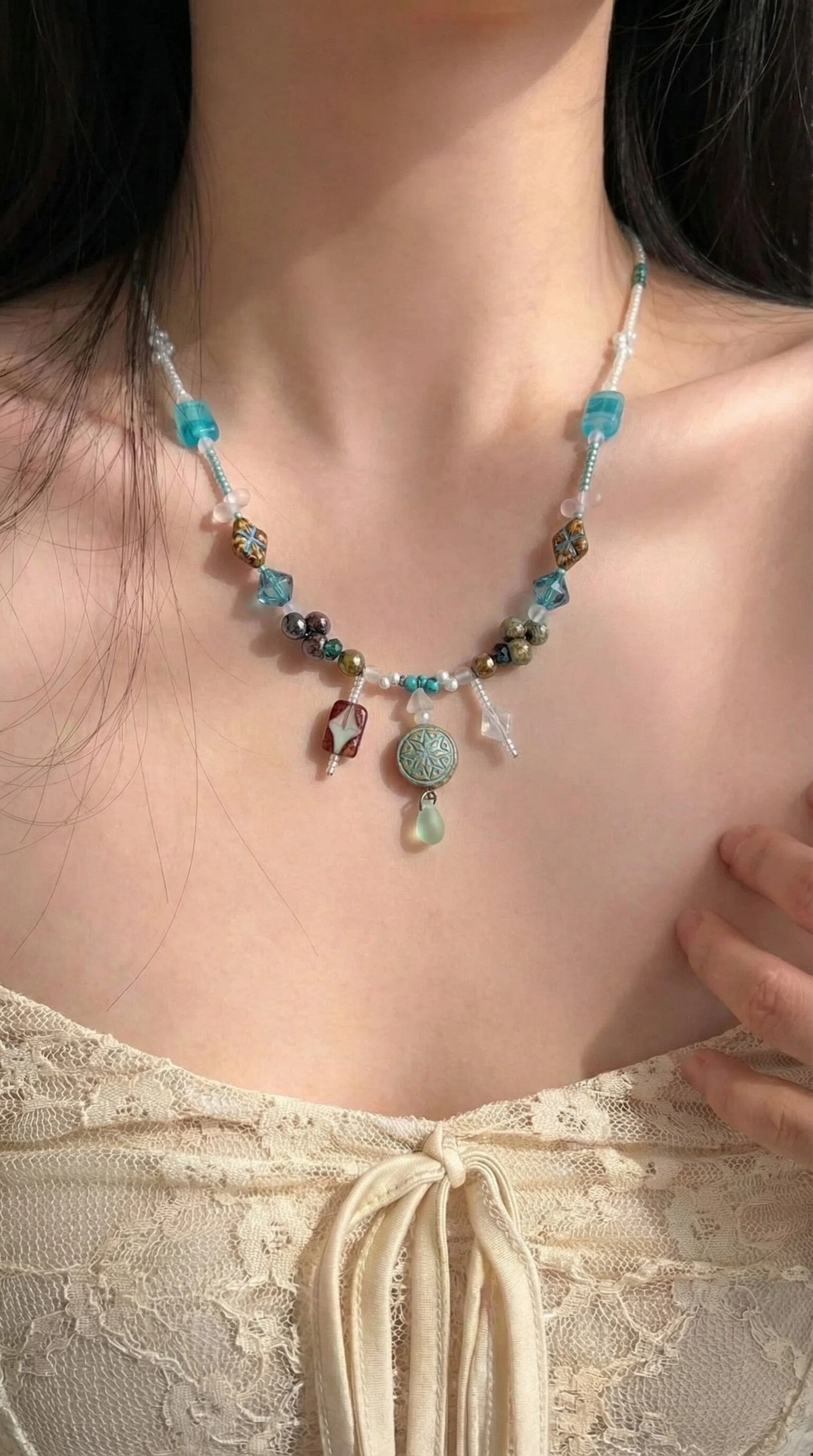 Lucky Finds You Here — Lucky Charm Beaded Necklace