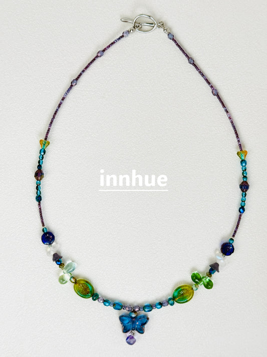 Every Colour Showed Up — Violet Butterfly Statement Necklace