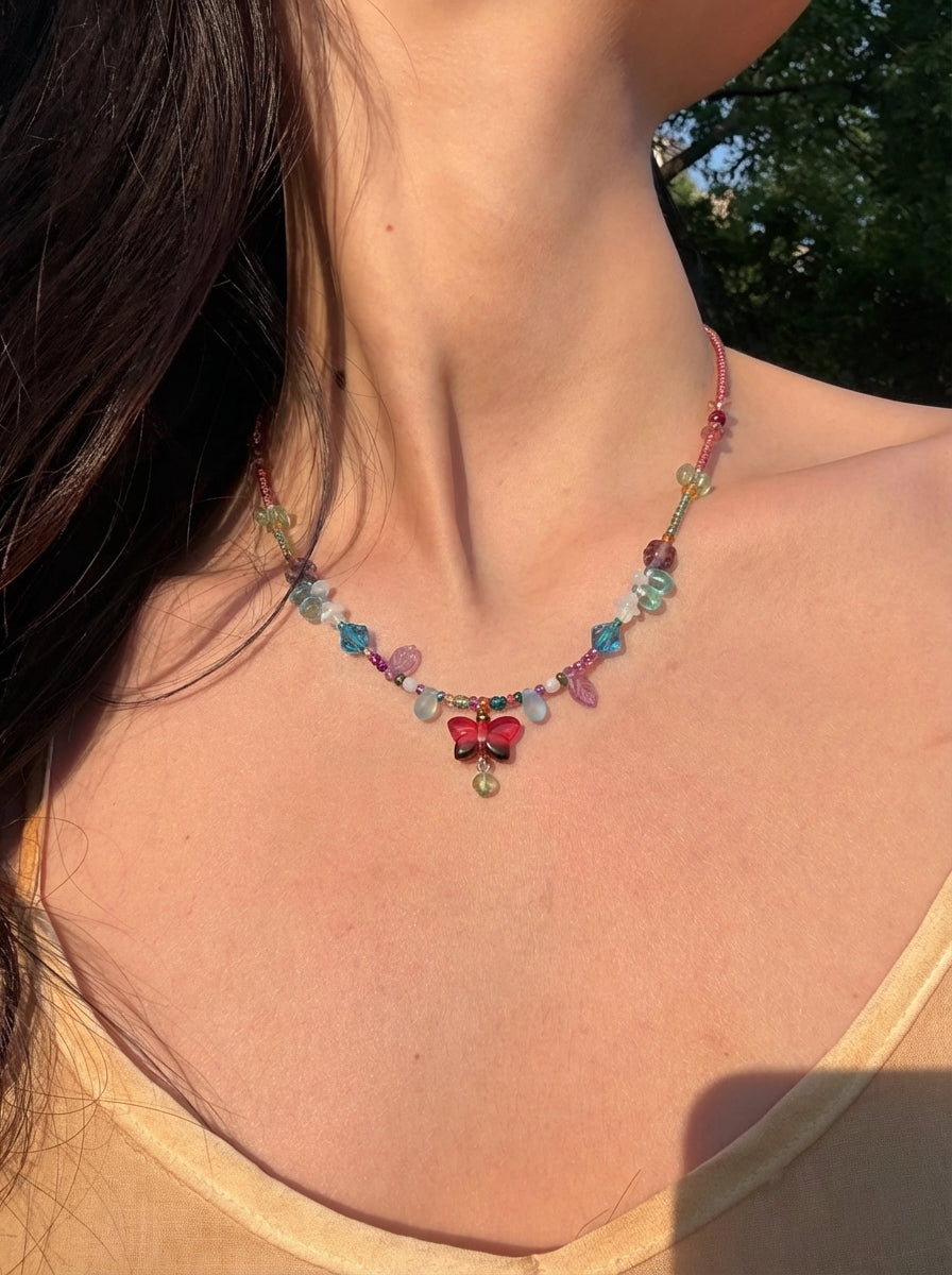She Landed Just Once — Butterfly Charm Necklace