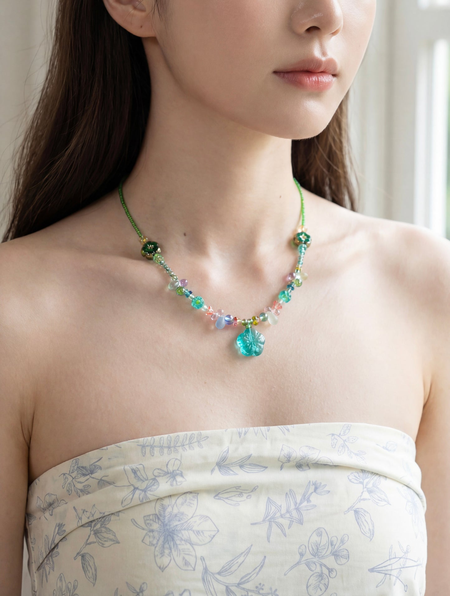 The Garden Woke Up Early — Floral Beaded Necklace